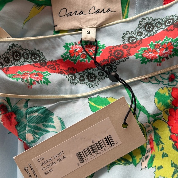 NWT Cara Cara Jackie Skirt, Light Blue with Red Floral Pattern, “Floral Dew” - Picture 6 of 8